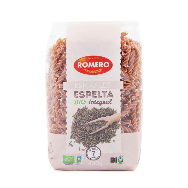 Pasta espirales de espelta integral ecológica Romero 400 g