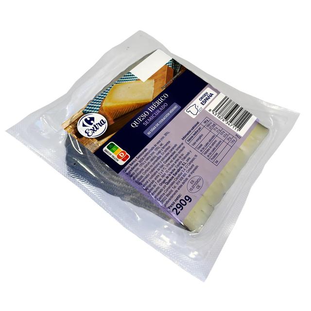 Queso ibérico semicurado Extra Carrefour cuña 290 g