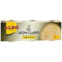 Atún claro en aceite virgen albo, pack 3x65 g