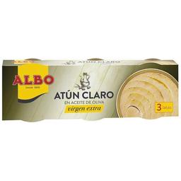 Atún claro en aceite virgen albo, pack 3x65 g