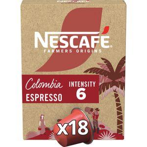 NESCAFÉ Café en cápsulas espresso Colombia Farmers Origins 18 uds
