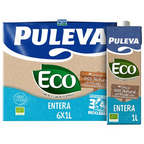 PULEVA Leche entera de vacas con alimentación ecológica Eco 1 l