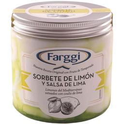 Sorbete de limón y lima farggi, tarrina 390 g