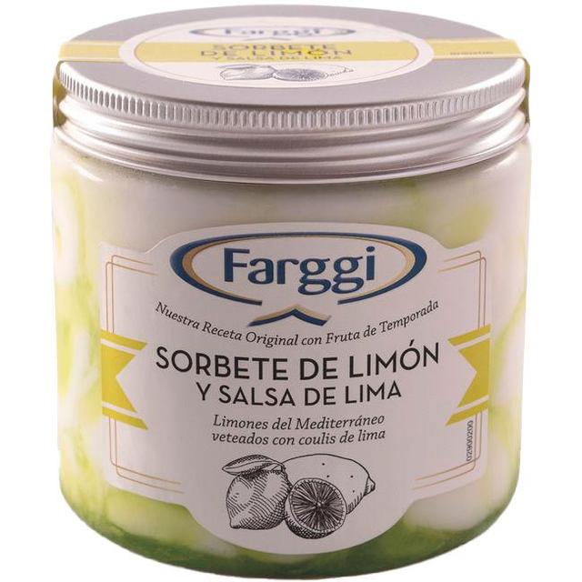 Sorbete de limón y lima farggi, tarrina 390 g
