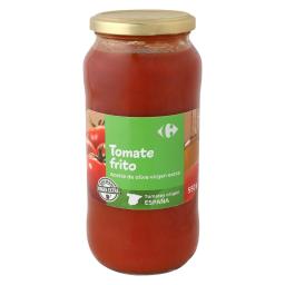 Tomate frito con aceite de oliva virgen extra Carrefour tarro 550 g
