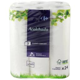 Papel higiénico acolchado Carrefour 24 rollos