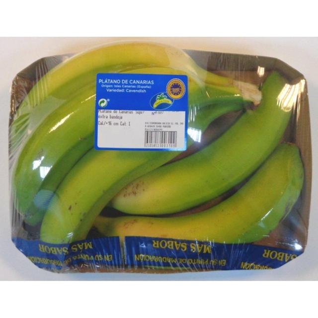 Plátano Canarias super extra color 3/4 (mínimo 18 cm) bandeja kilo