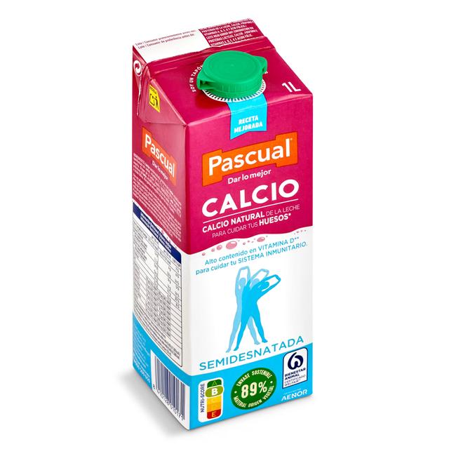 Leche semidesnatada calcio Pascual brik 1 l