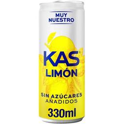 Refresco de limón sin azúcar añadido kas, lata 33 cl