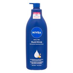 Leche corporal nutritiva Nivea con ácido hialurónico, aceite de almendras y sérum de nutrición profunda