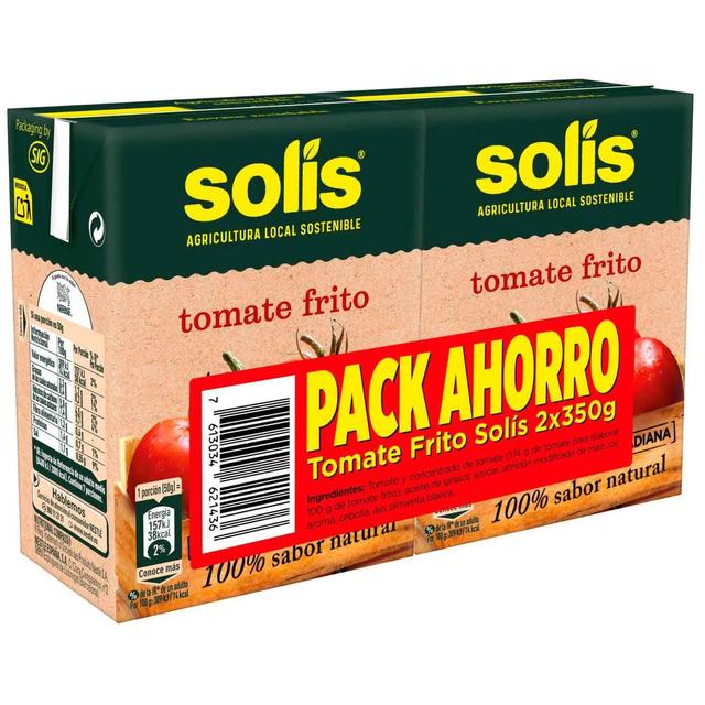 Tomate frito SOLIS brik pack 2x350 g