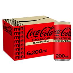 Refresco cola Coca-Cola mini lata 20cl pack 6 zero zero