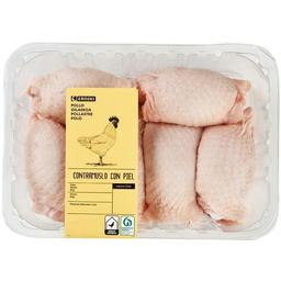 Contramuslos de pollo con piel eroski, bandeja peso aprox. 1.1 kg