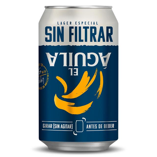 Cerveza sin filtrar el aguila, lata 33 cl