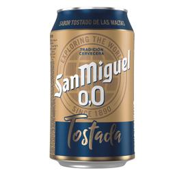 Cerveza tostada San Miguel 0,0 alcohol lata 33 cl