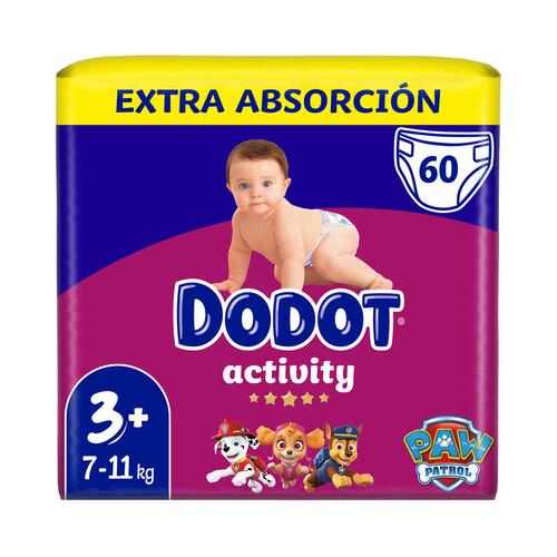 DODOT Activity Pañales talla 3+ (7-11 kg) 60 uds