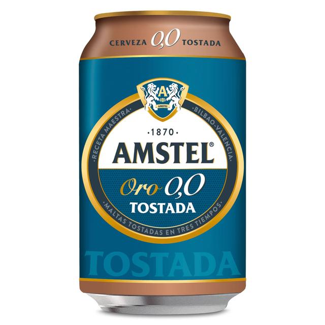 Cerveza tostada 0,0% alcohol Amstel Oro lata 33 cl