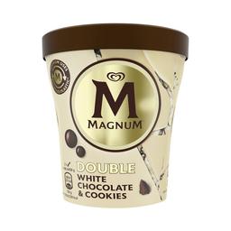 MAGNUM Tarrina de helado crema de nata con salsa de galleta al cacao, virutas de chocolate blanco y trozos de galleta 440 ml