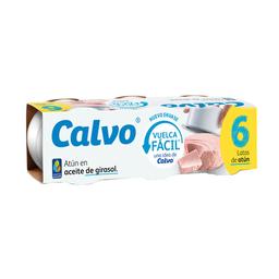CALVO Atún claro en aceite de girasol lata de 52 g. pack de 6 uds