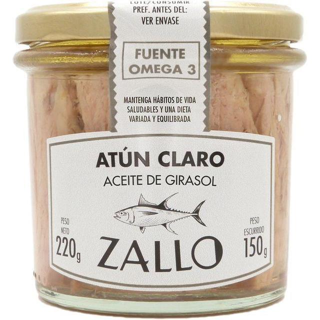 Atún claro en aceite de girasol ezpeleta zallo, frasco 220 g