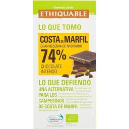 Chocolate negro 74% costa de marfil ethiquable, tableta 100 g