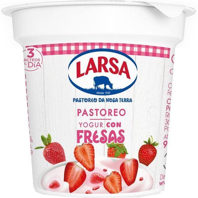 Yogur con fresas larsa, tarrina 125 g