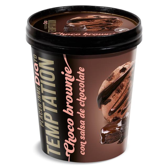 Helado choco brownie con salsa chocolate Temptation de Dia tarrina 350 g