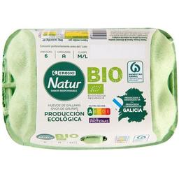 Huevo fresco galicia eroski natur bio, cartón 6 uds