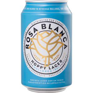 Cerveza rosa blanca, lata 33 cl