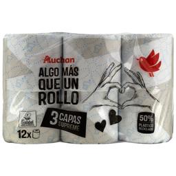 PRODUCTO ALCAMPO Papel higiénico con tres capas supreme y certificado Ecolabel 12 uds