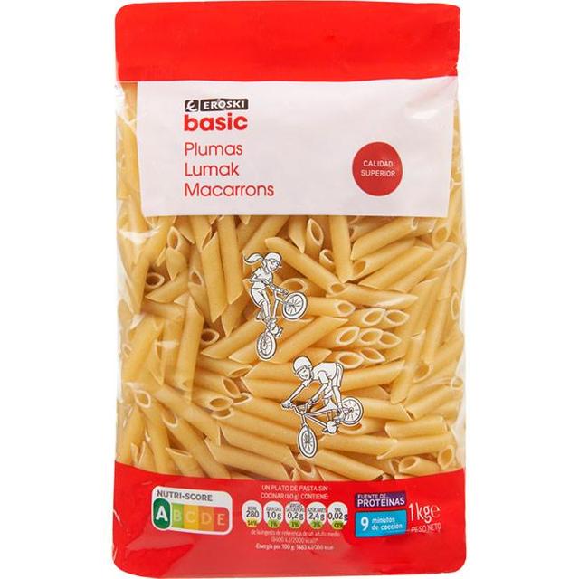 Macarrones eroski basic, paquete 1 kg