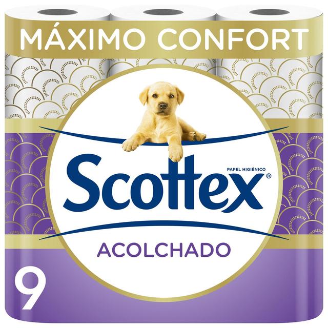 Papel higiénico Acolchado Scottex 9 rollos