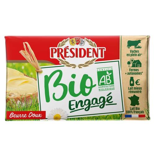 PRÉSIDENT Mantequilla sin sal ecológico PRÉSIDENT 250 g