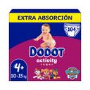 DODOT Activity Pañales talla 4+ (10-15 kg) 104 uds