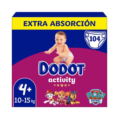 DODOT Activity Pañales talla 4+ (10-15 kg) 104 uds