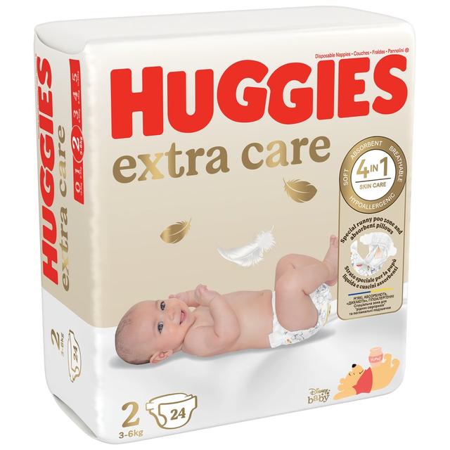 Pañal HUGGIES Extra Care T2 3-6 kg 24 unidades