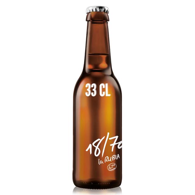 Cerveza rubia 18/70 botella 33 cl