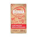 Café molido natural descafeinado bonka, paquete 250 g