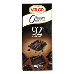 Chocolate negro 92% sin azúcar añadido Valor sin gluten 100 g