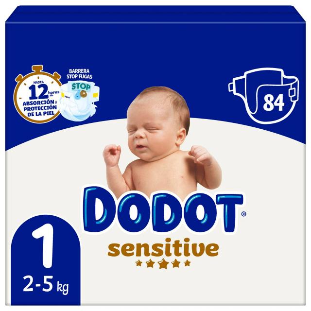 Pañales Dodot Sensitive T1 (2-5 kg) 84 ud