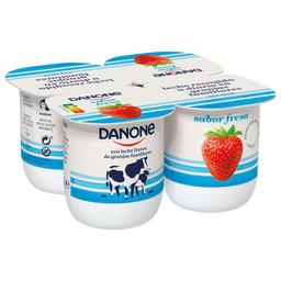 DANONE Yogur con sabor a fresa elaborado con leche fresca de vaca 4 x 120 g