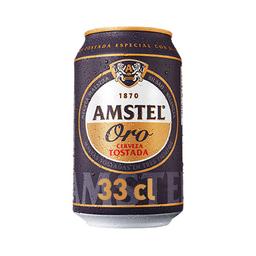AMSTEL ORO Cerveza tostada lata de 33 cL