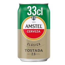 Cerveza lager tostada Amstel Clásica lata 33 cl. 
