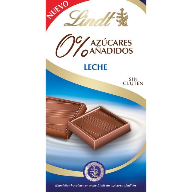 Chocolate con leche Lindt sin gluten y sin azúcar añadido 100 g
