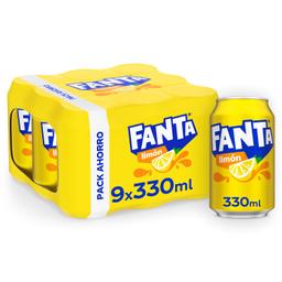 Fanta de limón pack 9 latas de 33 cl