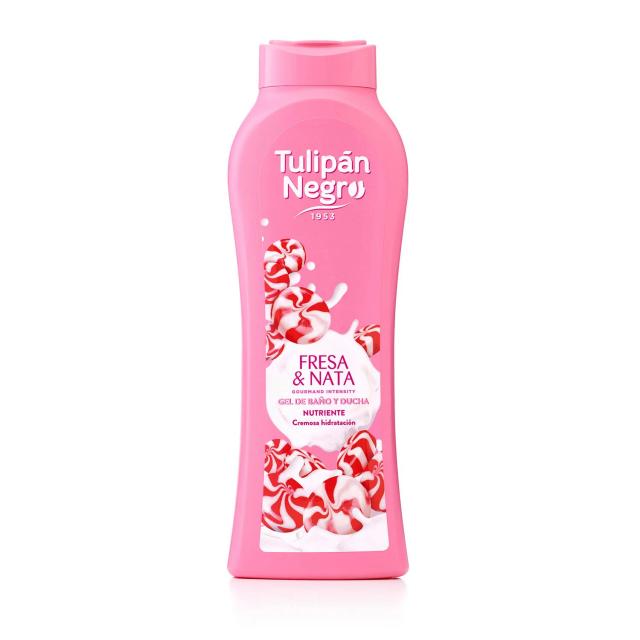 Gel de ducha fresa y nata Tulipán Negro 650 ml