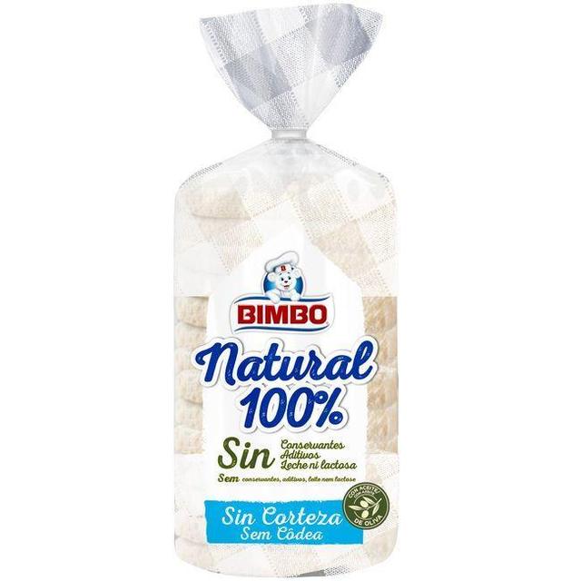 Pan molde natural 100% sin corteza bimbo, paquete 450 g