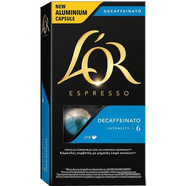 Café descafeinado compatible nespresso l'or, caja 10 uds