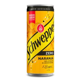 Refresco naranja zero Schweppes lata 33 cl