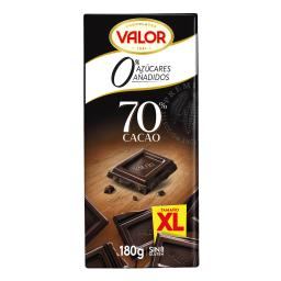 Chocolate negro 70% sin azúcar añadido Valor sin gluten 180 g